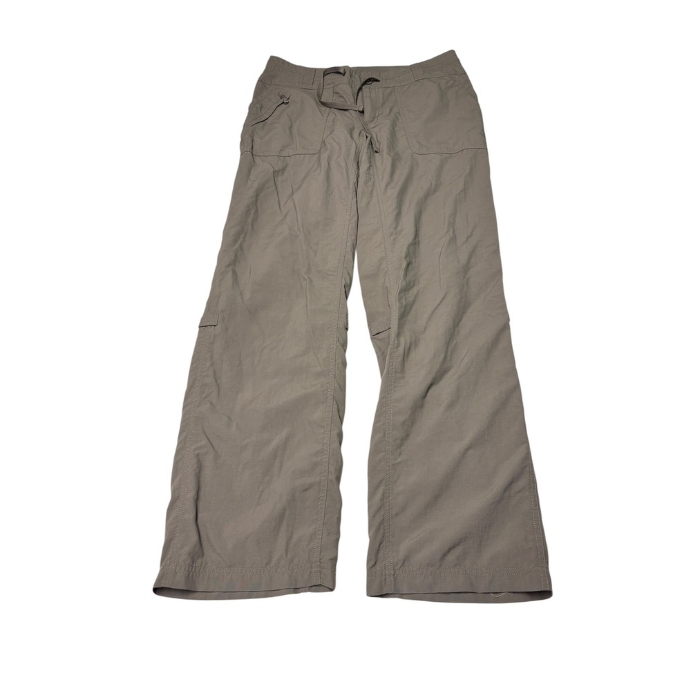 The North Face Womens 8 W34 L32 Hiking Pants Taupe Brown Nylon Wide Leg Cargo